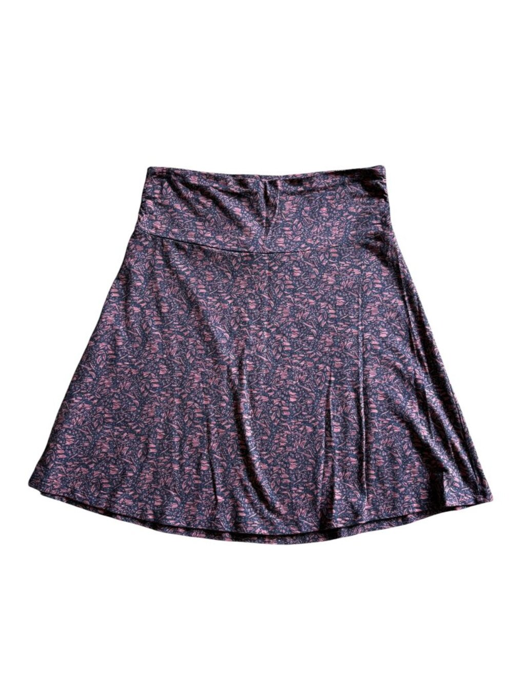 Toad and Co Chaka Skirt Pull On Stretchy Medium Black Maroon EUC